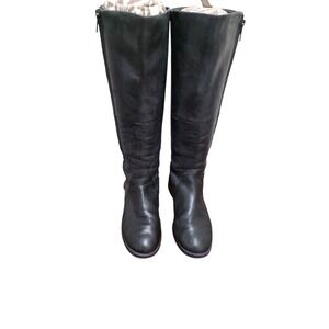 Camper Black Leather Knee-High Riding Boots Side Zippers Women's EU Size 35/ 5US